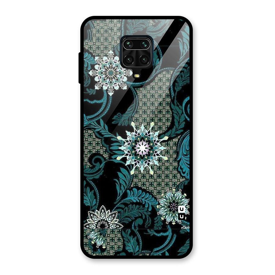 Bottle Green Floral Glass Back Case for Poco M2 Pro