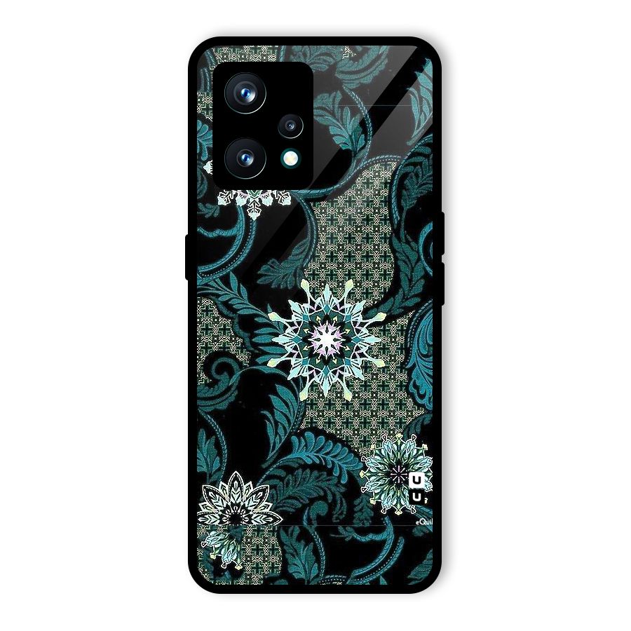 Bottle Green Floral Glass Back Case for Realme 9 Pro Plus 5G
