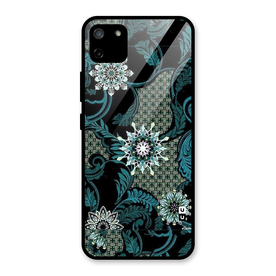 Bottle Green Floral Glass Back Case for Realme C11