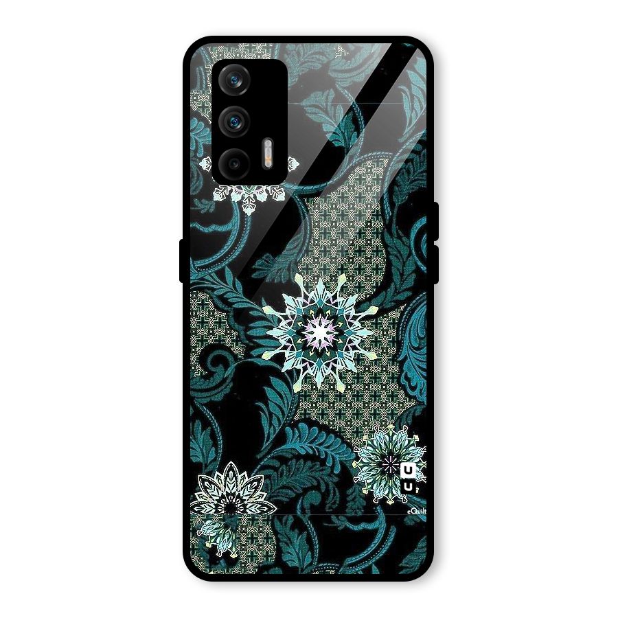 Bottle Green Floral Glass Back Case for Realme GT 5G