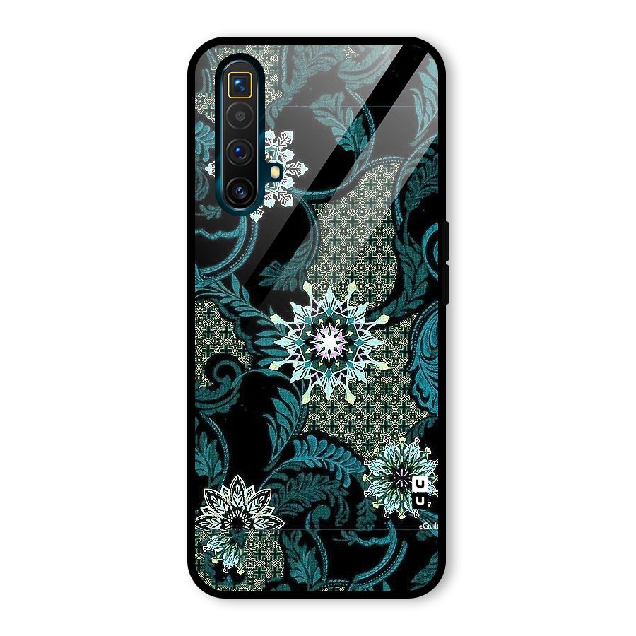 Bottle Green Floral Glass Back Case for Realme X3 SuperZoom