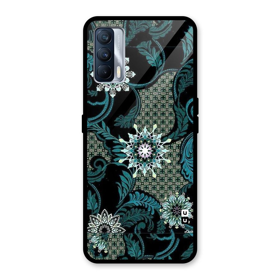 Bottle Green Floral Glass Back Case for Realme X7