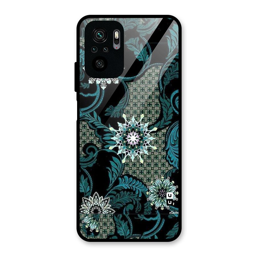 Bottle Green Floral Glass Back Case for Redmi Note 10S