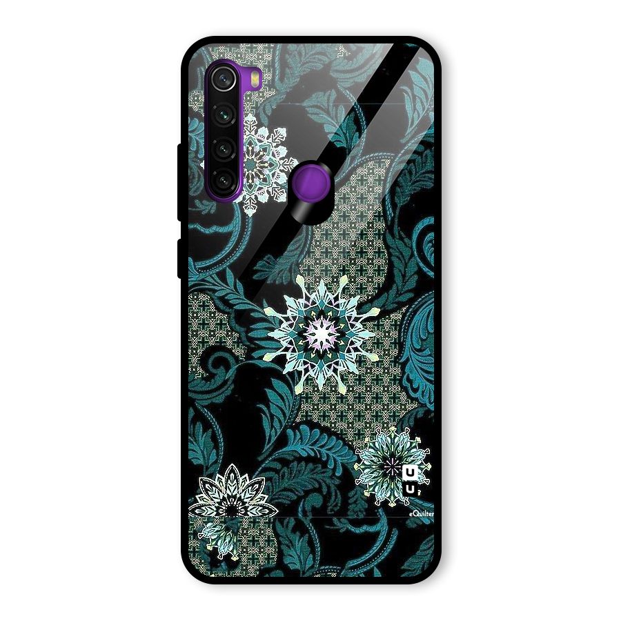 Bottle Green Floral Glass Back Case for Redmi Note 8