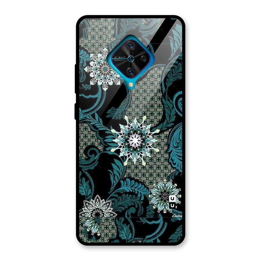 Bottle Green Floral Glass Back Case for Vivo S1 Pro