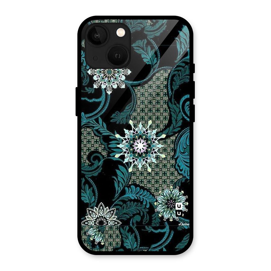 Bottle Green Floral Glass Back Case for iPhone 13