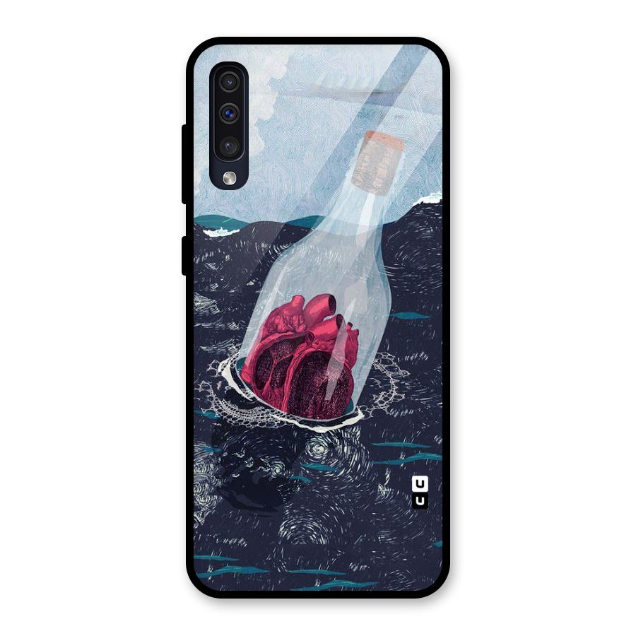 Bottle Heart Glass Back Case for Galaxy A50