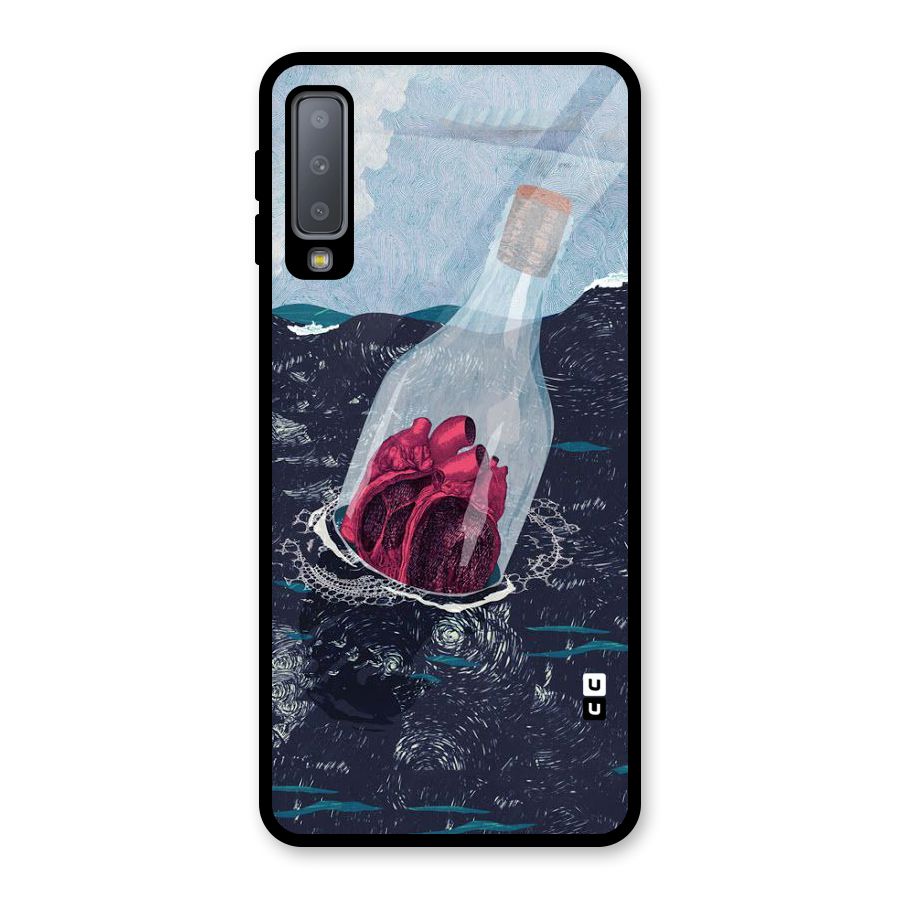 Bottle Heart Glass Back Case for Galaxy A7 (2018)