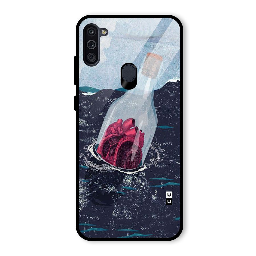 Bottle Heart Glass Back Case for Galaxy M11