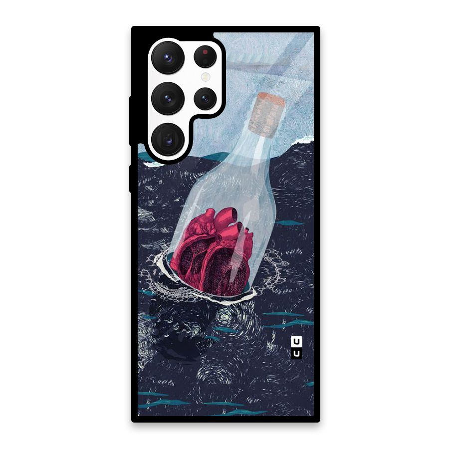 Bottle Heart Glass Back Case for Galaxy S22 Ultra 5G