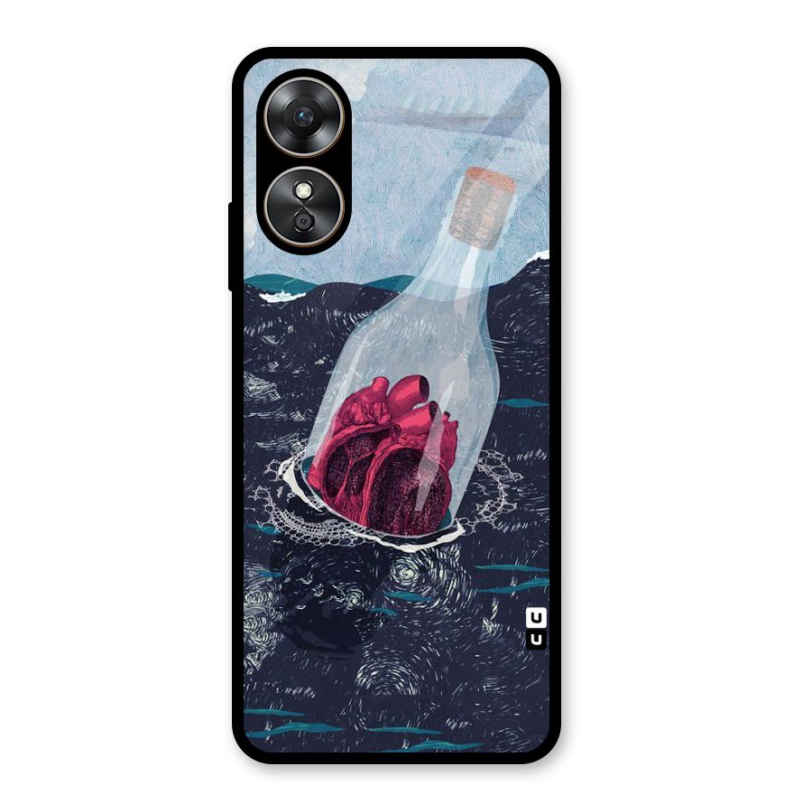 Bottle Heart Glass Back Case for Oppo A17