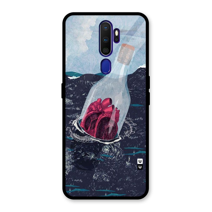 Bottle Heart Glass Back Case for Oppo A9 (2020)
