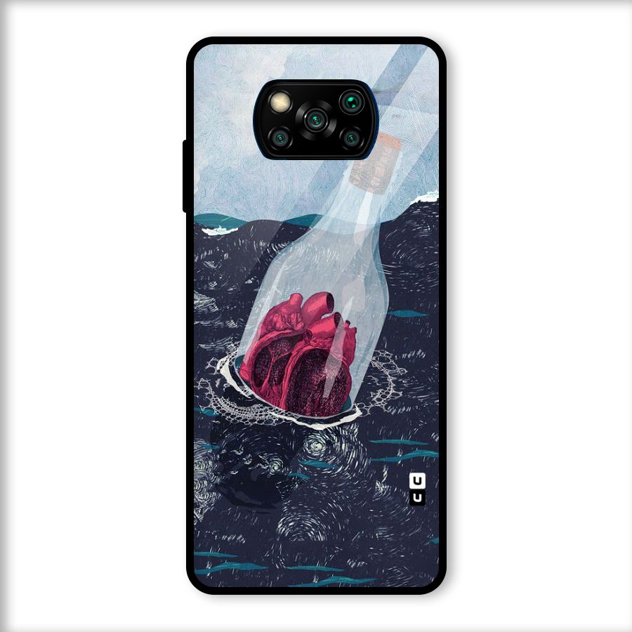Bottle Heart Glass Back Case for Poco X3