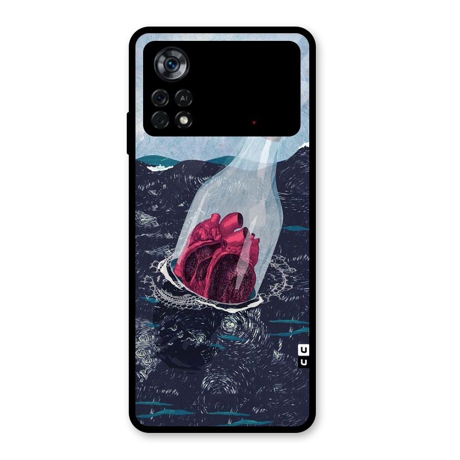 Bottle Heart Glass Back Case for Poco X4 Pro 5G