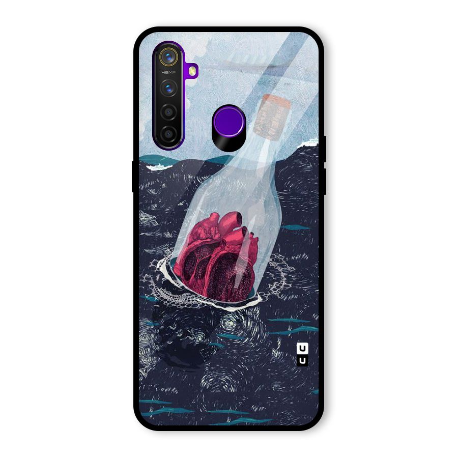 Bottle Heart Glass Back Case for Realme 5 Pro