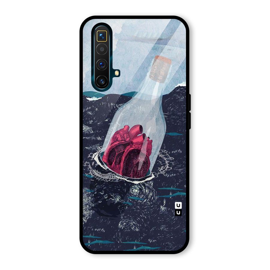 Bottle Heart Glass Back Case for Realme X3