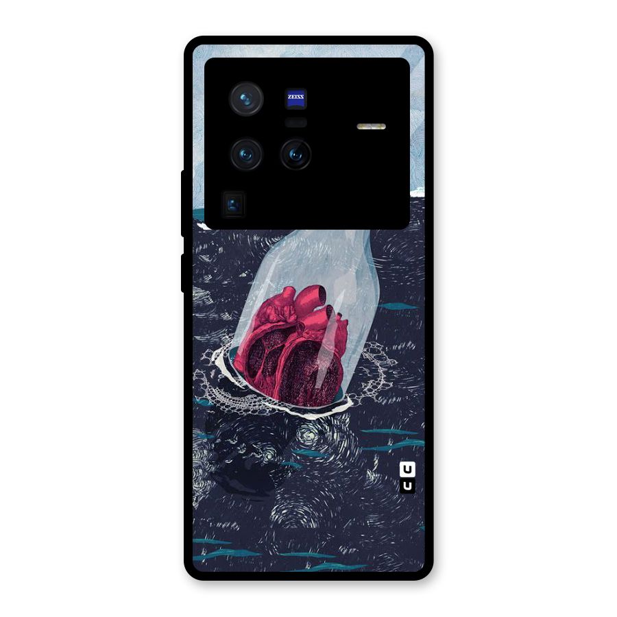 Bottle Heart Glass Back Case for Vivo X80 Pro