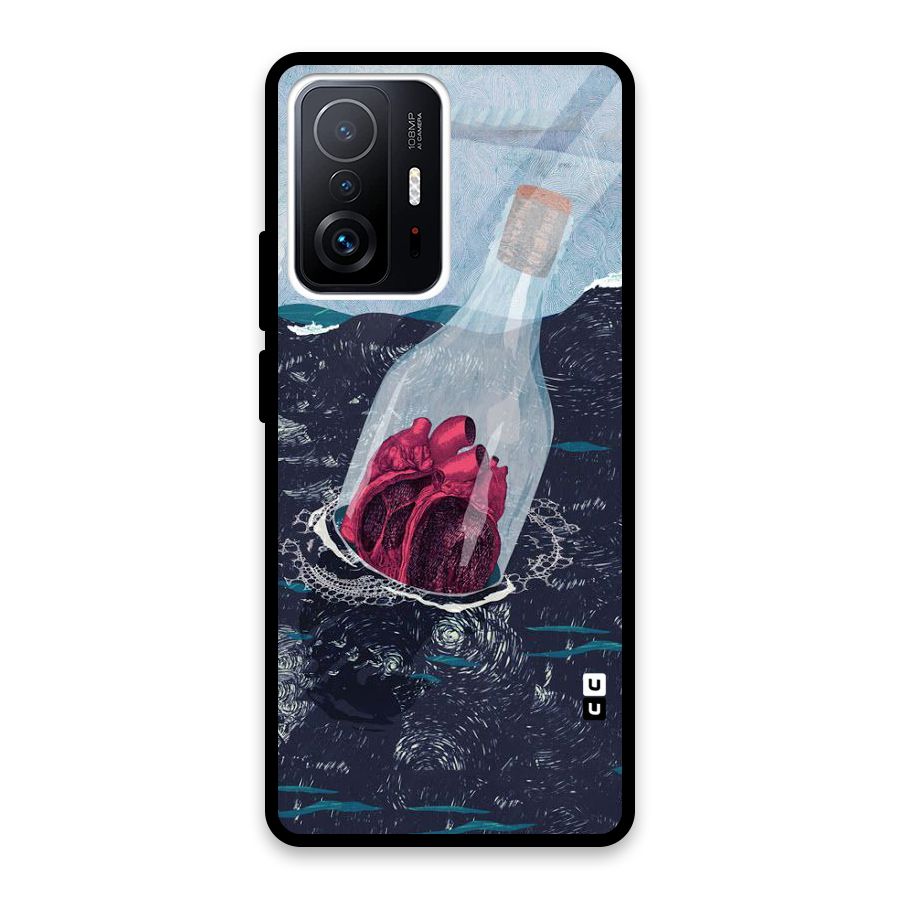 Bottle Heart Glass Back Case for Xiaomi 11T Pro