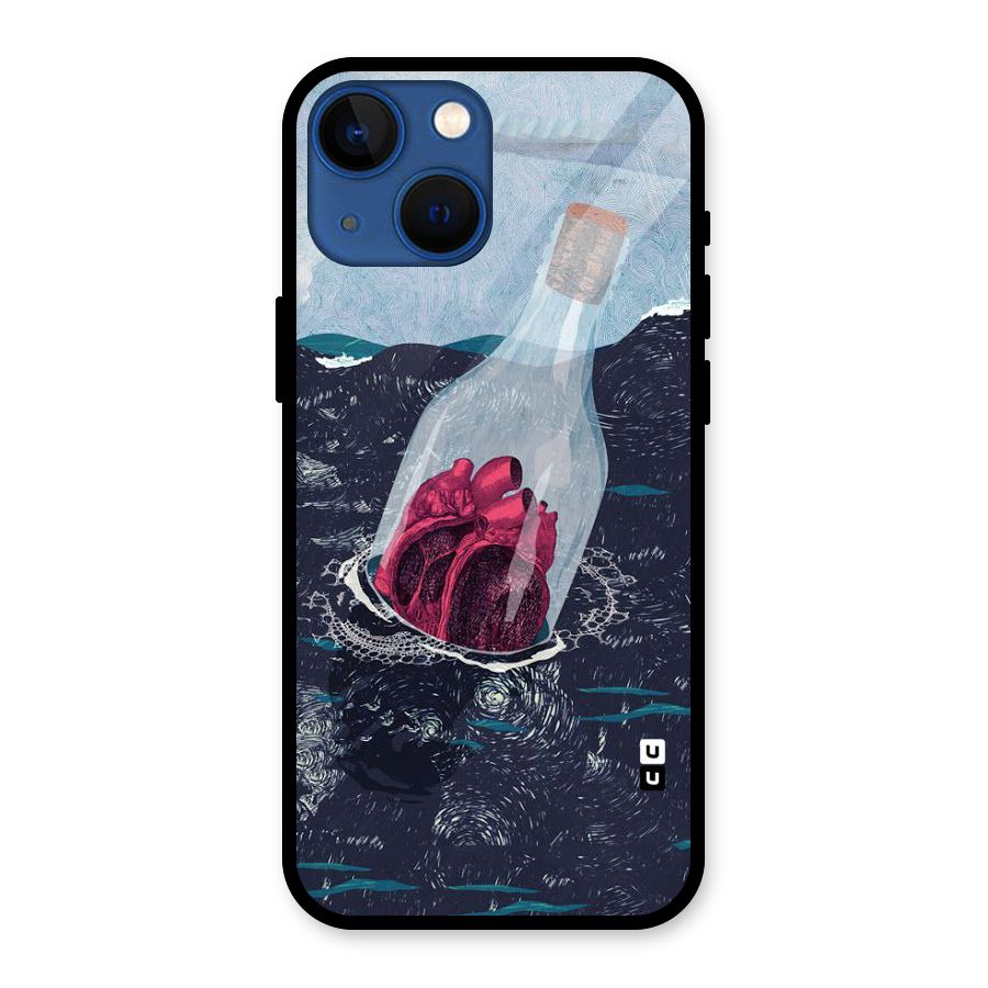 Bottle Heart Glass Back Case for iPhone 13 Mini
