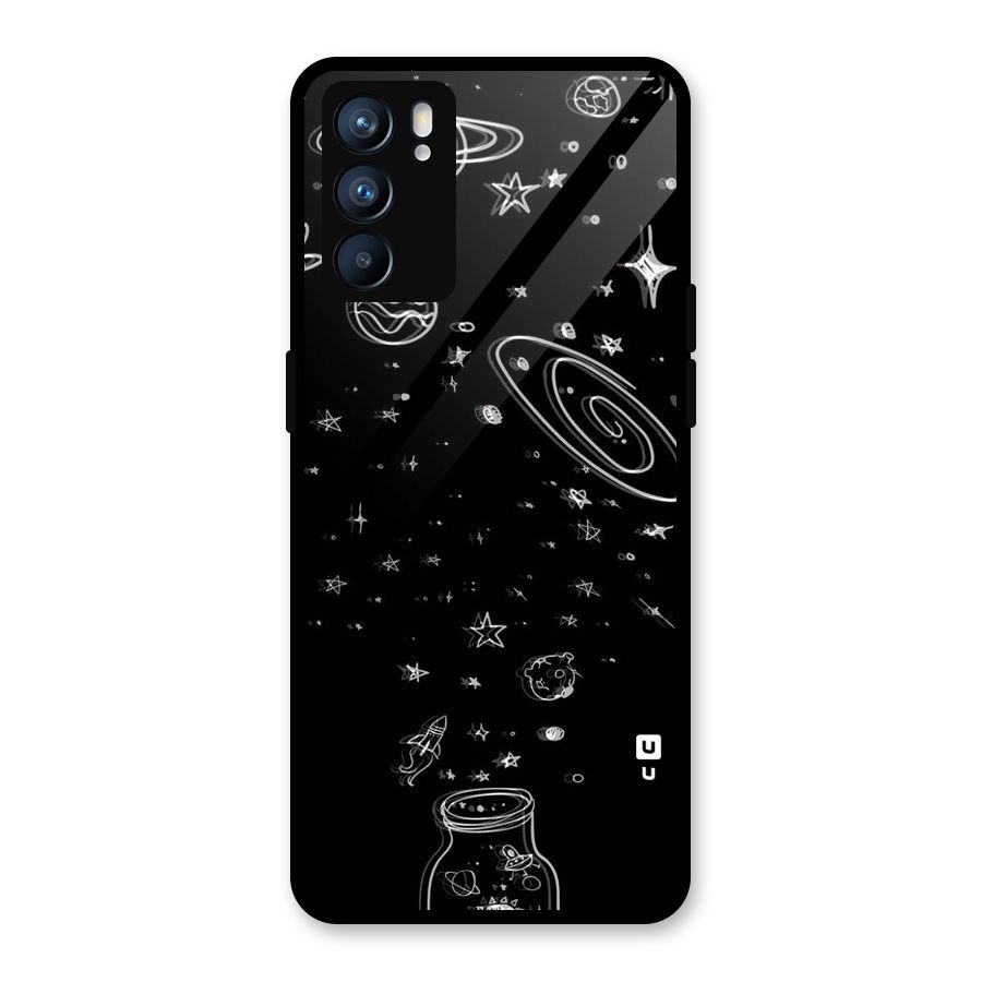 Bottle Of Stars Glass Back Case for Oppo Reno6 5G