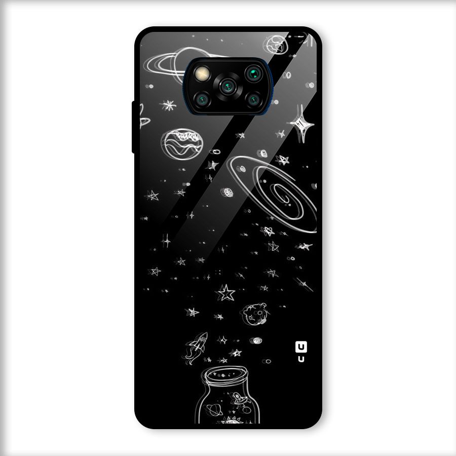 Bottle Of Stars Glass Back Case for Poco X3