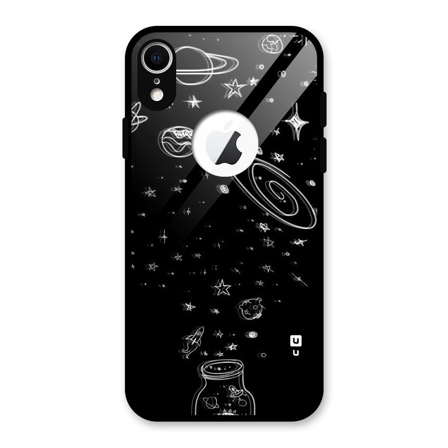 Bottle Of Stars Glass Back Case for iPhone XR Logo Cut