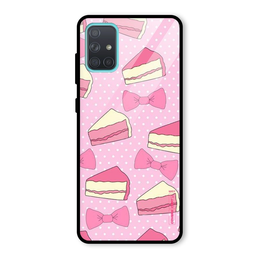 Bow Cake Glass Back Case for Galaxy A71