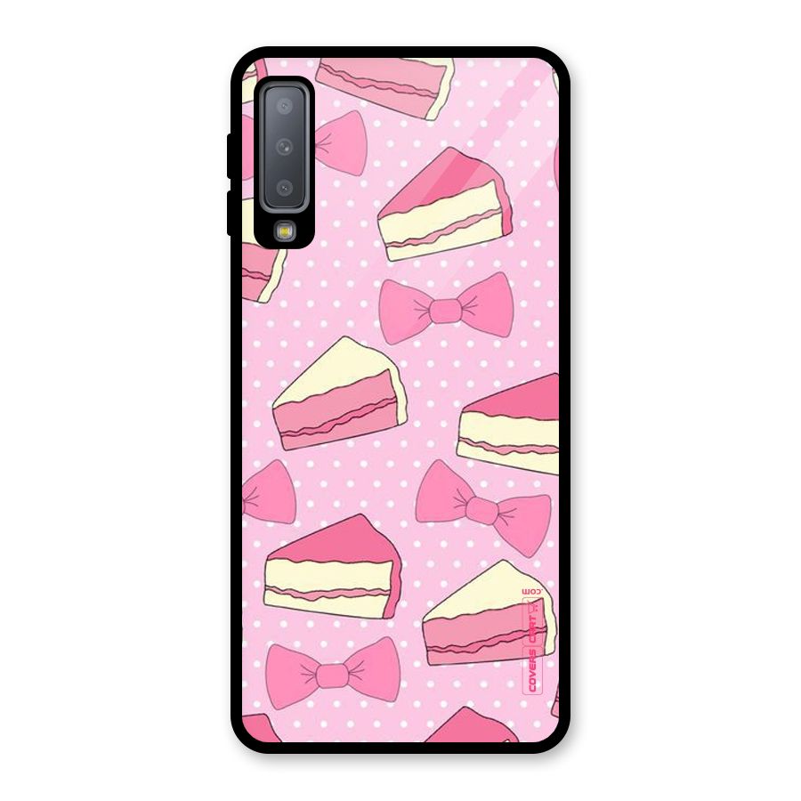 Bow Cake Glass Back Case for Galaxy A7 (2018)