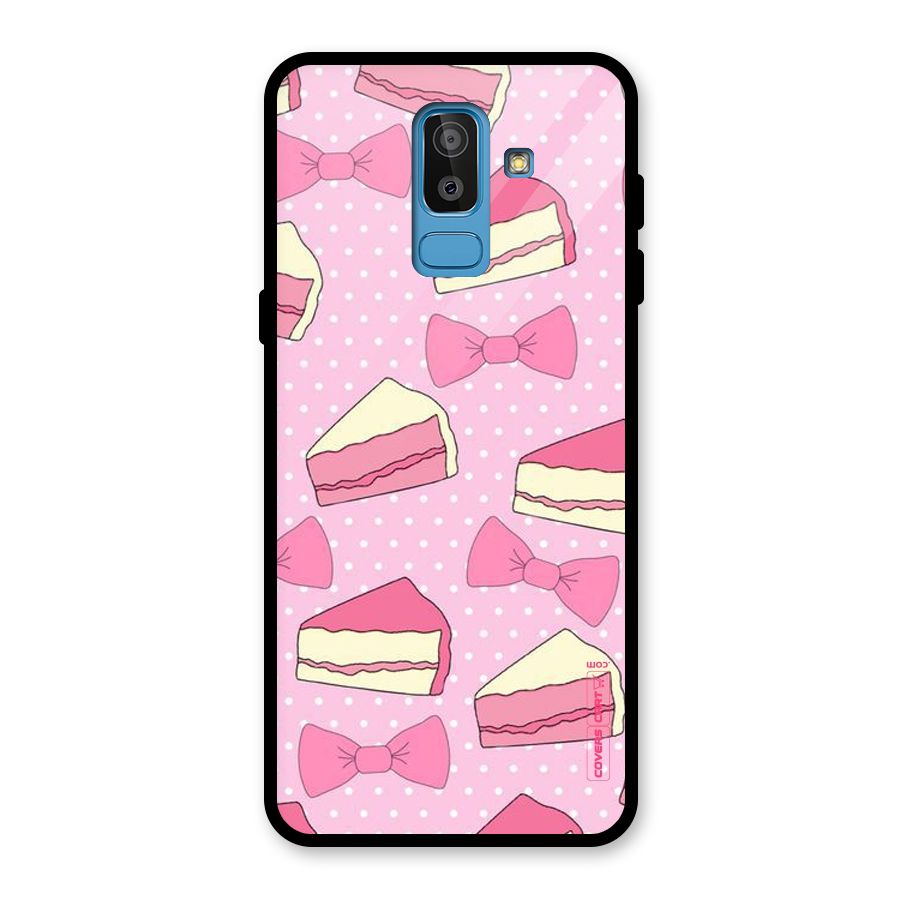 Bow Cake Glass Back Case for Galaxy J8