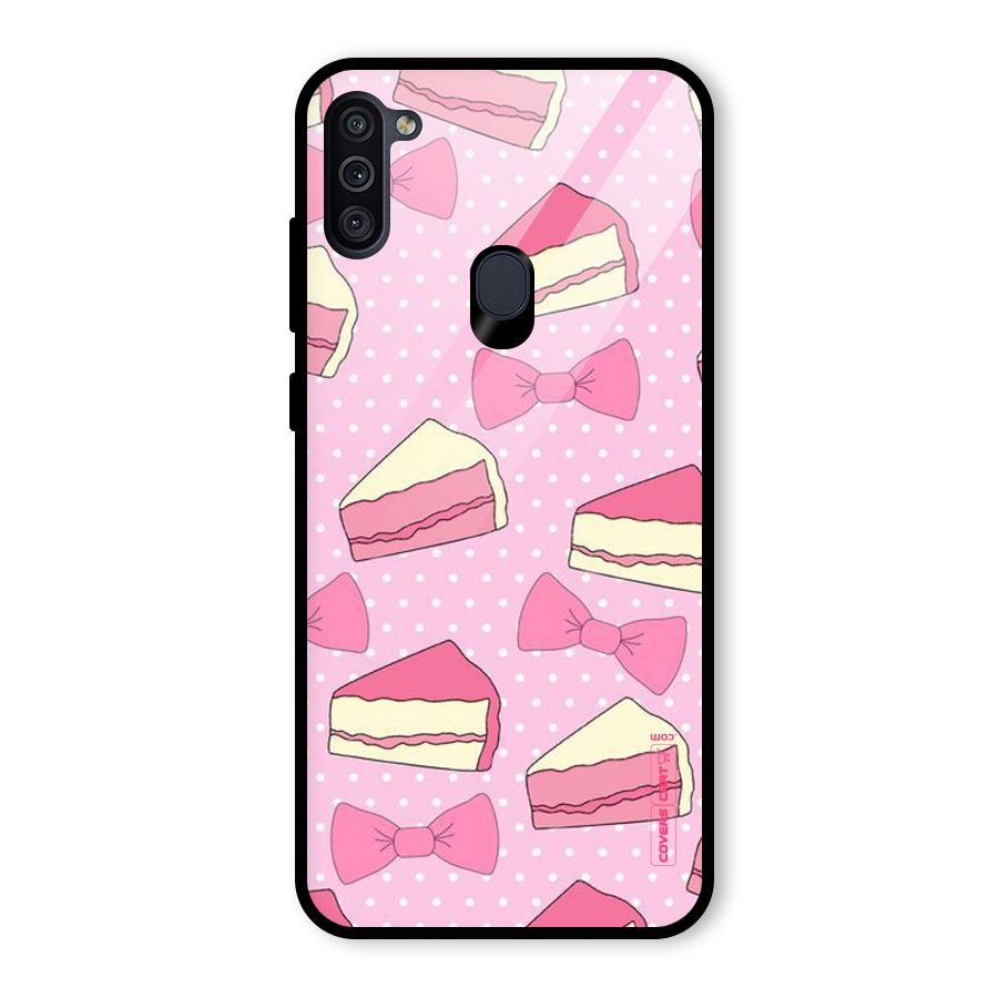 Bow Cake Glass Back Case for Galaxy M11