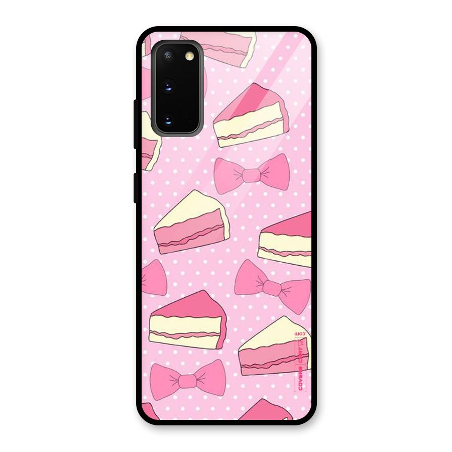 Bow Cake Glass Back Case for Galaxy S20