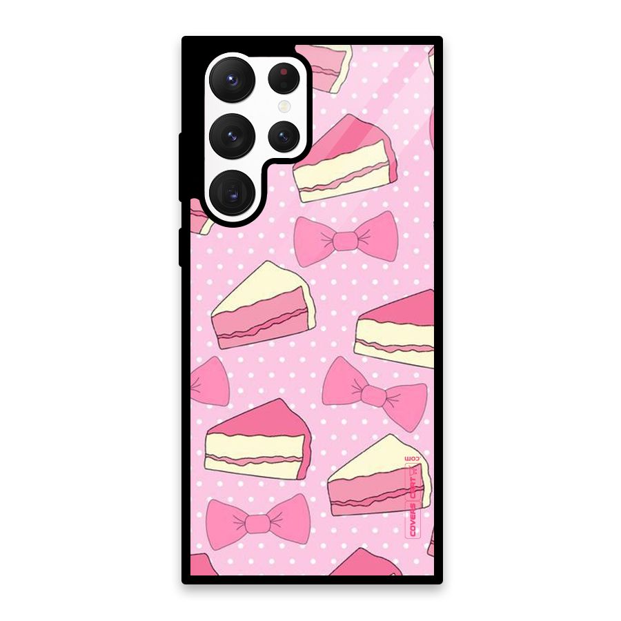 Bow Cake Glass Back Case for Galaxy S22 Ultra 5G