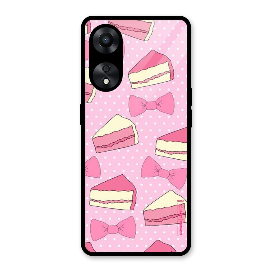 Bow Cake Glass Back Case for Oppo A78