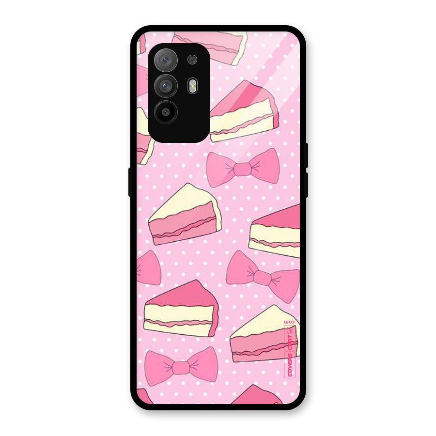Bow Cake Glass Back Case for Oppo F19 Pro Plus 5G