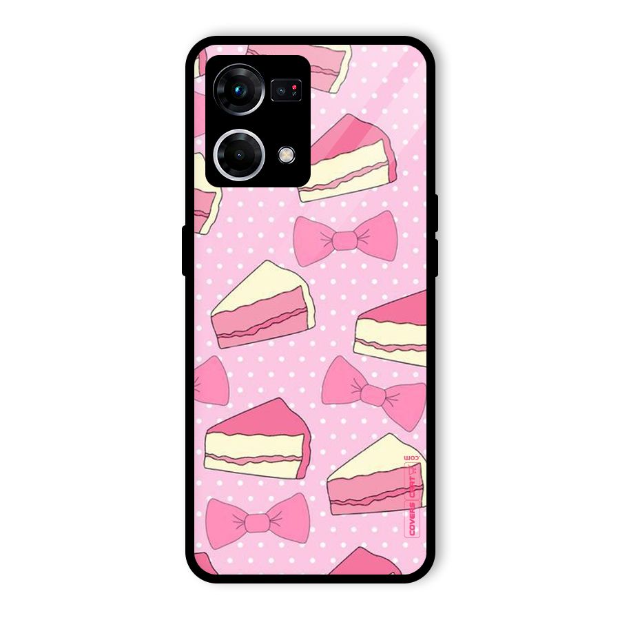 Bow Cake Glass Back Case for Oppo F21 Pro 5G