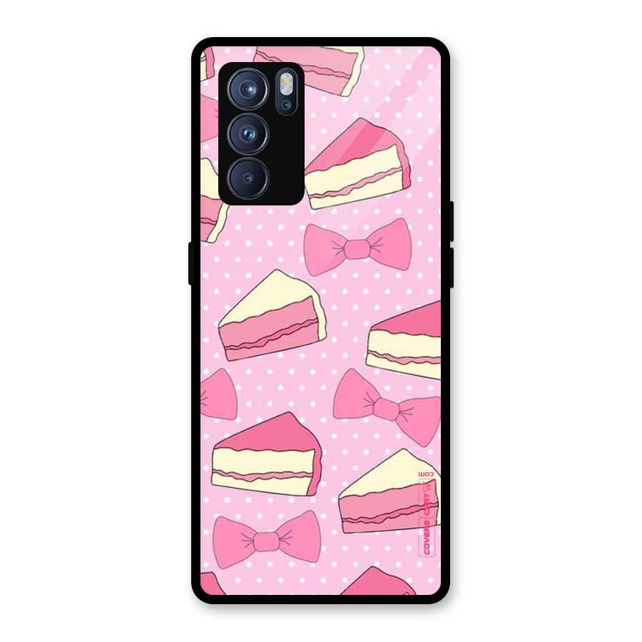 Bow Cake Glass Back Case for Oppo Reno6 Pro 5G