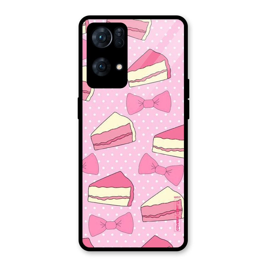 Bow Cake Glass Back Case for Oppo Reno7 Pro 5G