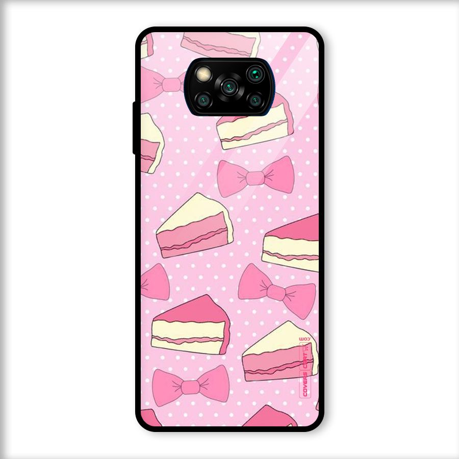 Bow Cake Glass Back Case for Poco X3