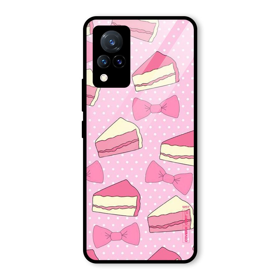 Bow Cake Glass Back Case for Vivo V21 5G