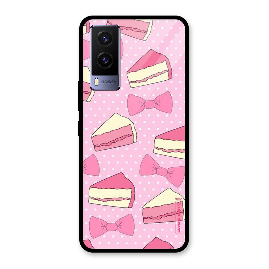 Bow Cake Glass Back Case for Vivo V21e 5G