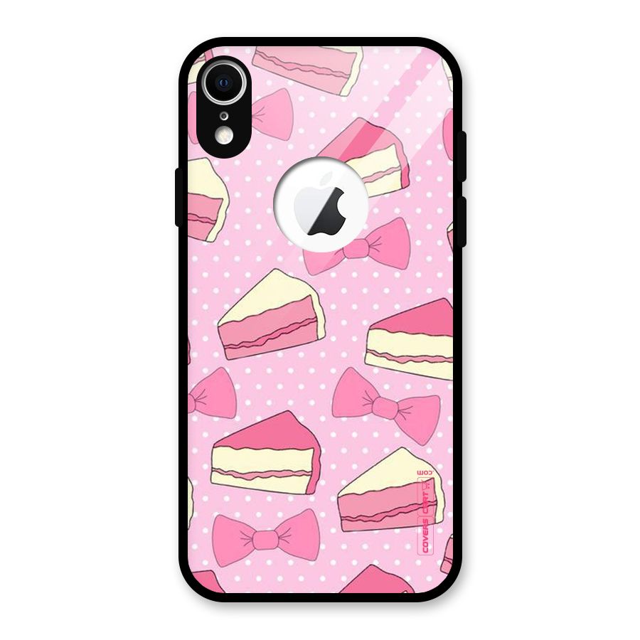 Bow Cake Glass Back Case for iPhone XR Logo Cut