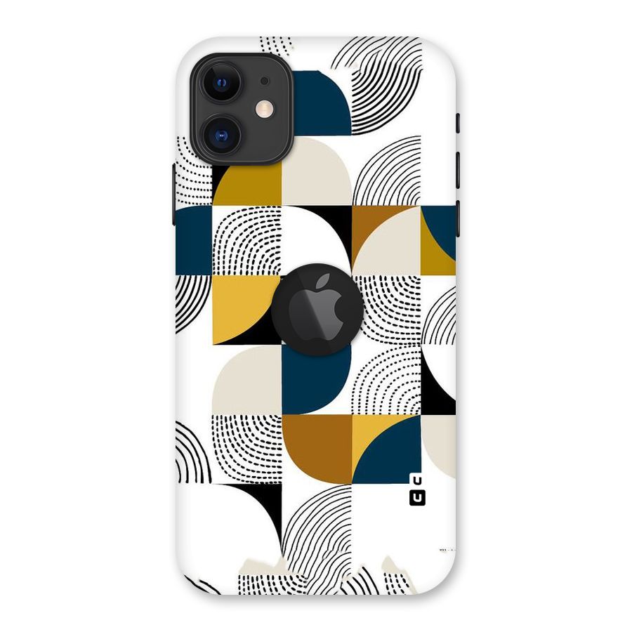 Boxes Pattern Back Case for iPhone 11 Logo Cut