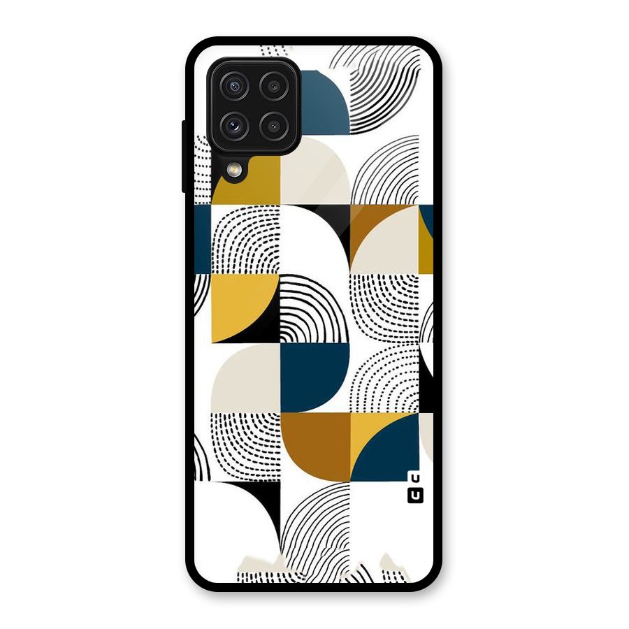 Boxes Pattern Glass Back Case for Galaxy A22 4G