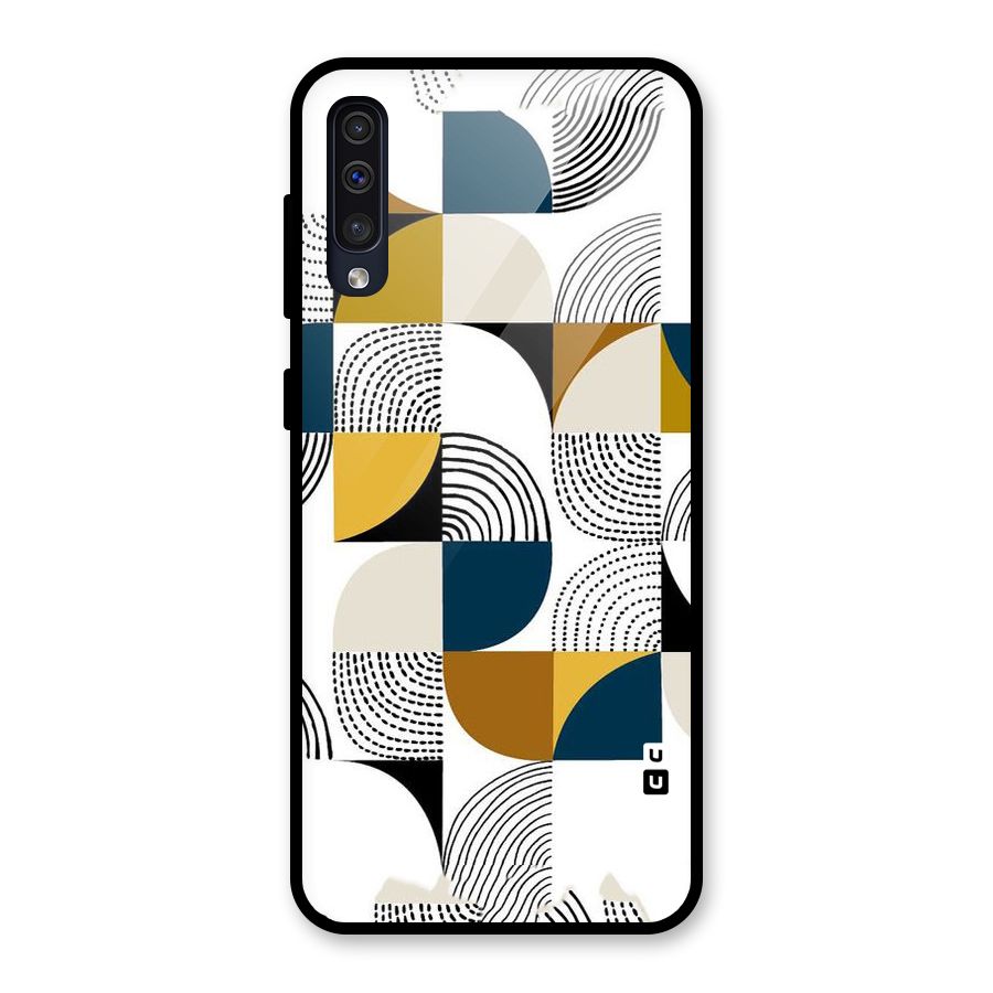 Boxes Pattern Glass Back Case for Galaxy A50s