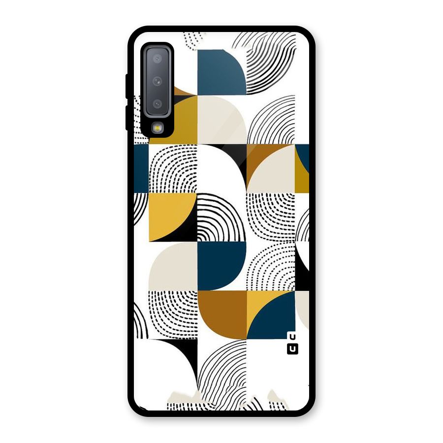 Boxes Pattern Glass Back Case for Galaxy A7 (2018)