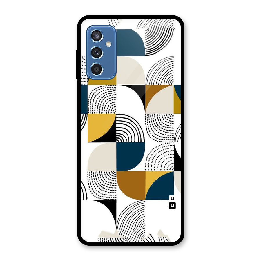 Boxes Pattern Glass Back Case for Galaxy M52 5G