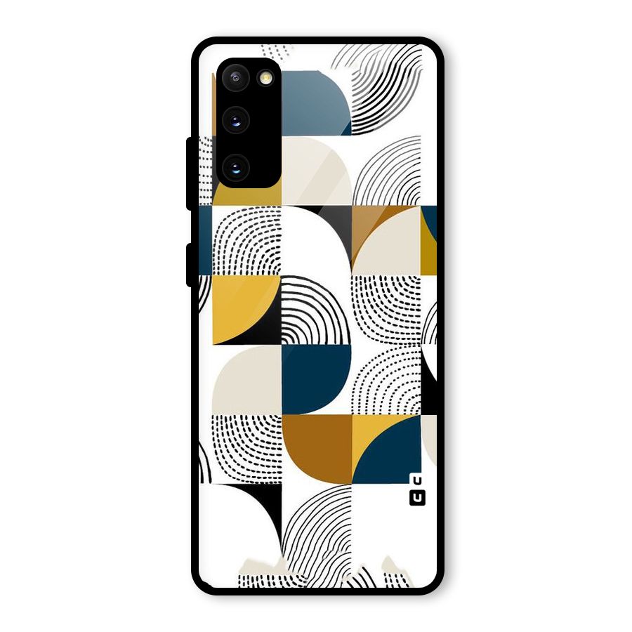 Boxes Pattern Glass Back Case for Galaxy S20 FE 5G