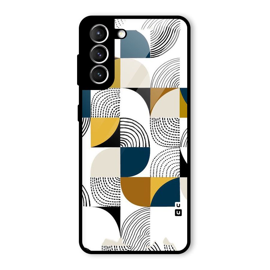 Boxes Pattern Glass Back Case for Galaxy S21 5G