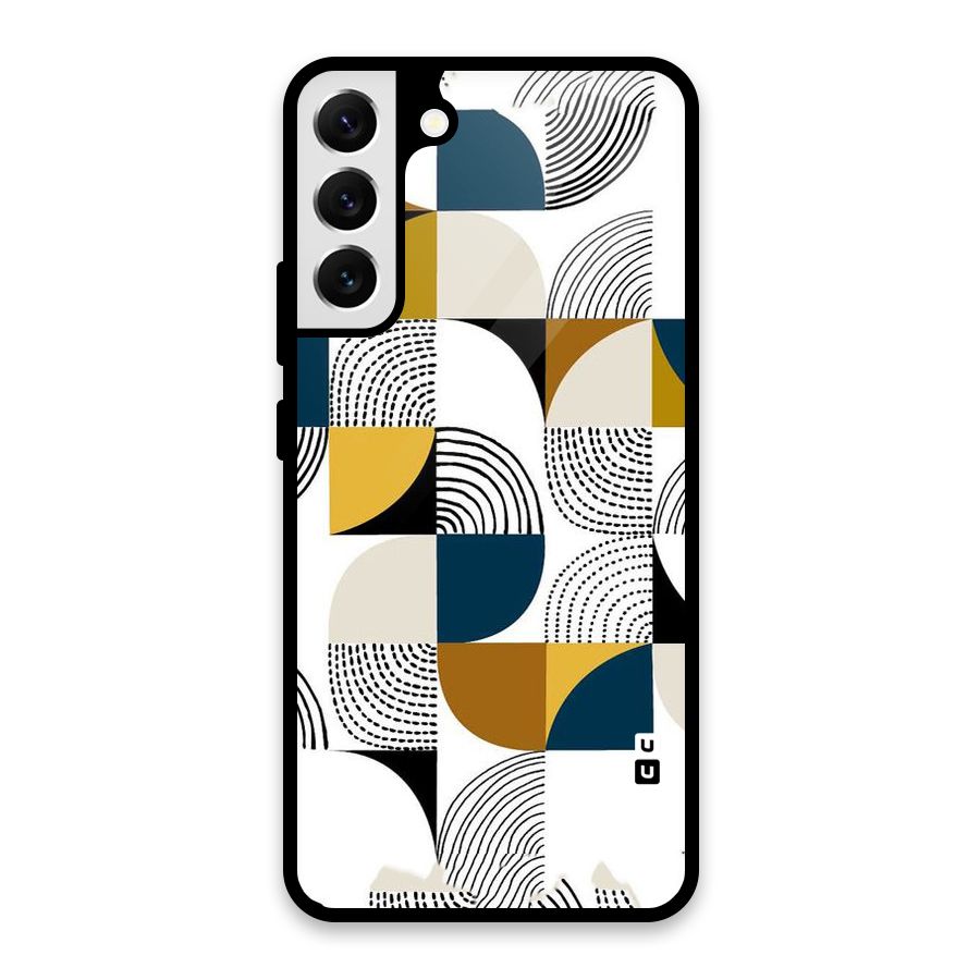 Boxes Pattern Glass Back Case for Galaxy S22 Plus 5G