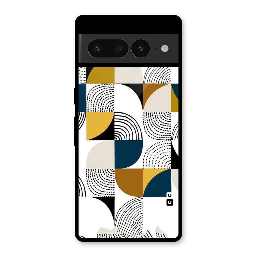 Boxes Pattern Glass Back Case for Google Pixel 7 Pro